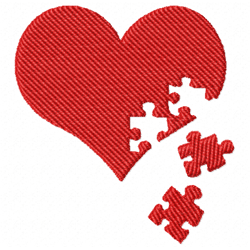 puzzle heart embroidery design -instant d0wnl0ad