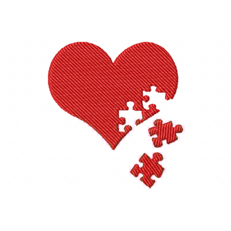 Puzzle Heart Embroidery Design INSTANT D0WNL0AD 0