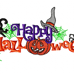 happy halloween embroidery design -instant d0wnl0ad
