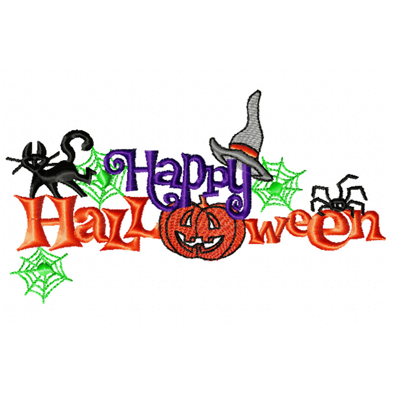 Happy Halloween Embroidery Design INSTANT D0WNL0AD 0