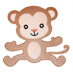 baby monkey embroidery design -instant d0wnl0ad