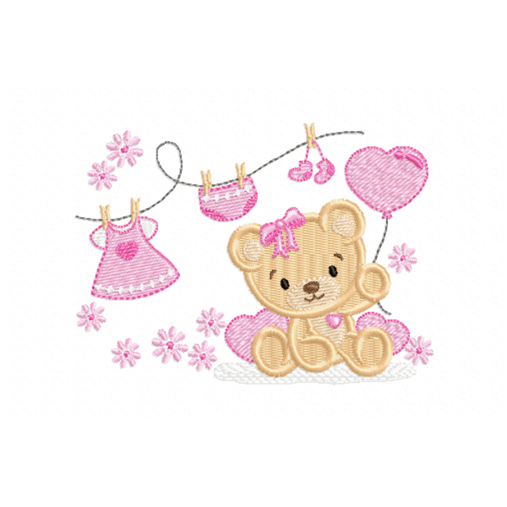 Baby Bear Embroidery Design INSTANT D0WNL0AD 0