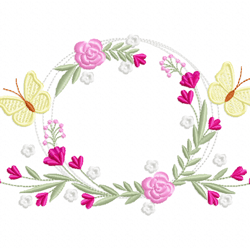 frame butterfly embroidery design -instant d0wnl0ad