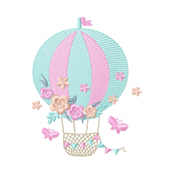 blossom balloon embroidery design -instant d0wnl0ad