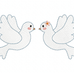 two pigeons embroidery design -instant d0wnl0ad