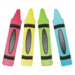 crayons embroidery design -instant d0wnl0ad