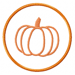 pumpkin coaster - mug rug ith in the hoop embroidery design -instant d0wnl0ad