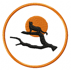 coaster cat halloween - mug rug ith in the hoop embroidery design -instant d0wnl0ad