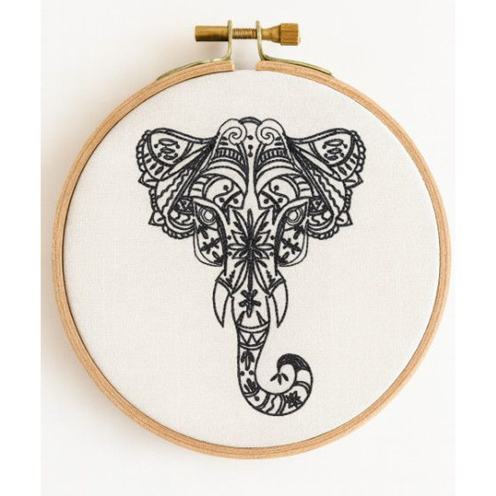Decorated Elephant Face Embroidery Design INSTANT D0WNL0AD 0