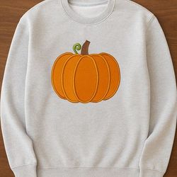 pumpkin applique embroidery design -instant d0wnl0ad