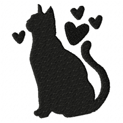 cat with hearts embroidery design -instant d0wnl0ad 2