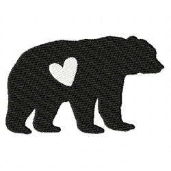 bear heart embroidery design -instant d0wnl0ad