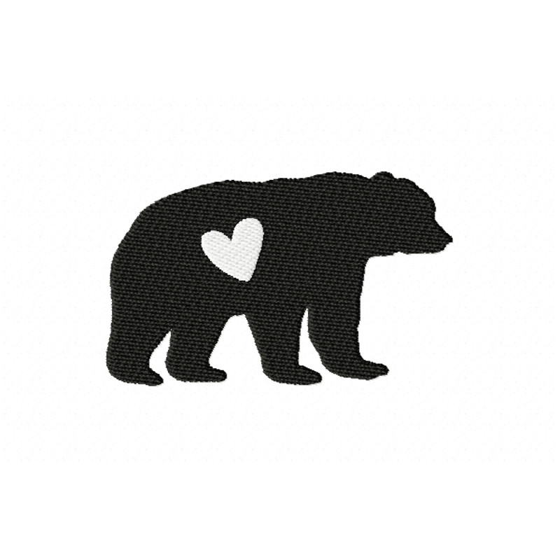 Bear Heart Embroidery Design INSTANT D0WNL0AD 0