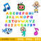 Cocomelon Alphabet Layered SVG, Cocomelon Alphabet Cricut file, Cut files, Cocomelon Digital download  .jpeg
