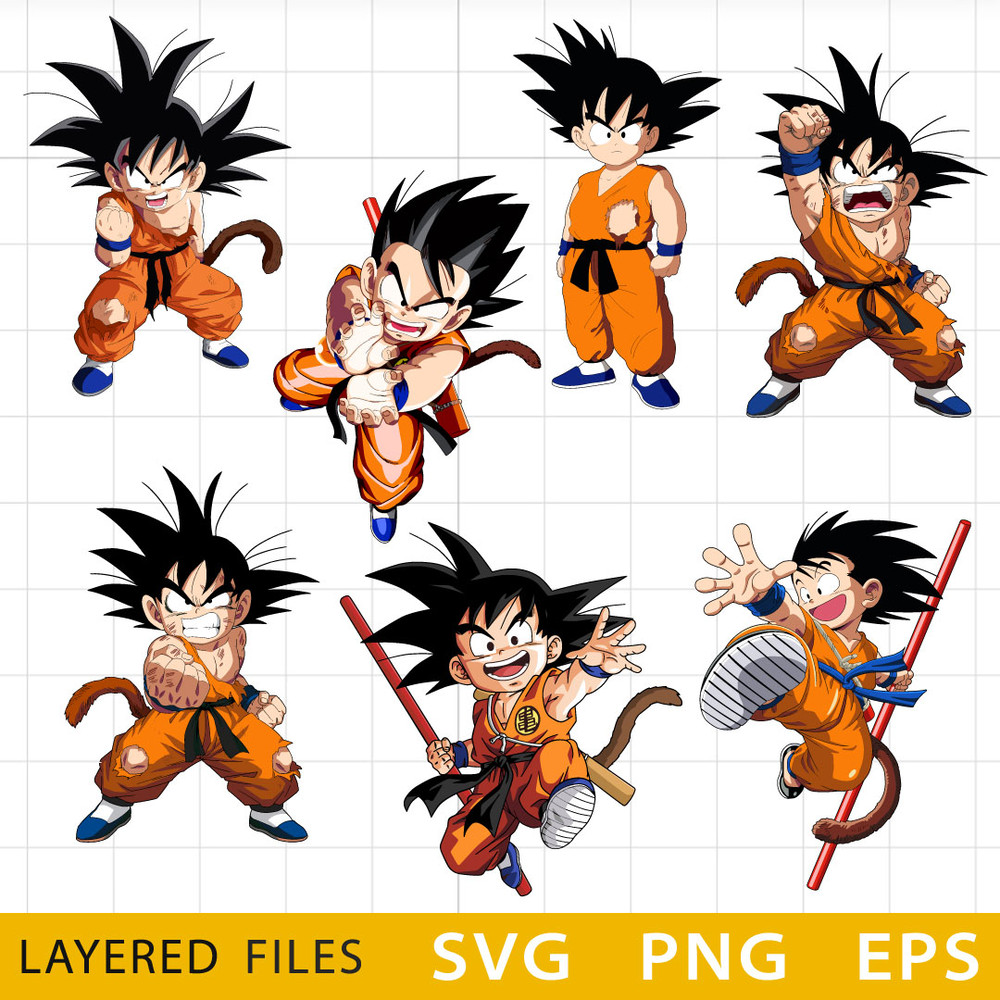 Dragon Ball Layered SVG, Goku SVG, Dragon Ball PNG, Dragon Ball Z Characters PNG, Dragon Ball Cricut .jpeg
