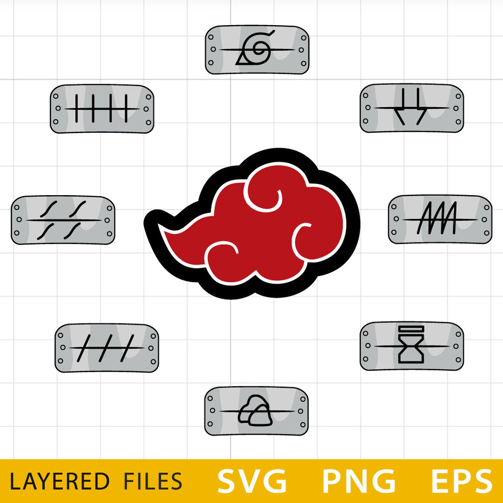 Naruto Bundle Layered SVG, Cricut file, Cut files, Layered digital vector file, Digital download, Decor, Decal .jpeg