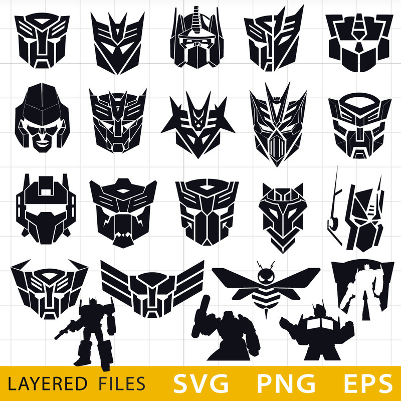 Transformers layered SVG, Cricut file, Cut files, Layered digital vector file, Digital download, Decor, Decal .jpeg