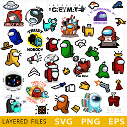 among us svg, bundle layered svg, cricut file, cut files, layered digital vector file, digital download, decor, decal