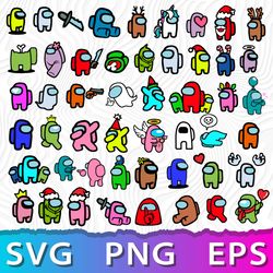 among us bundle, among us svg black and white, among us silhouette, imposter png, among us cricut, among us symbol