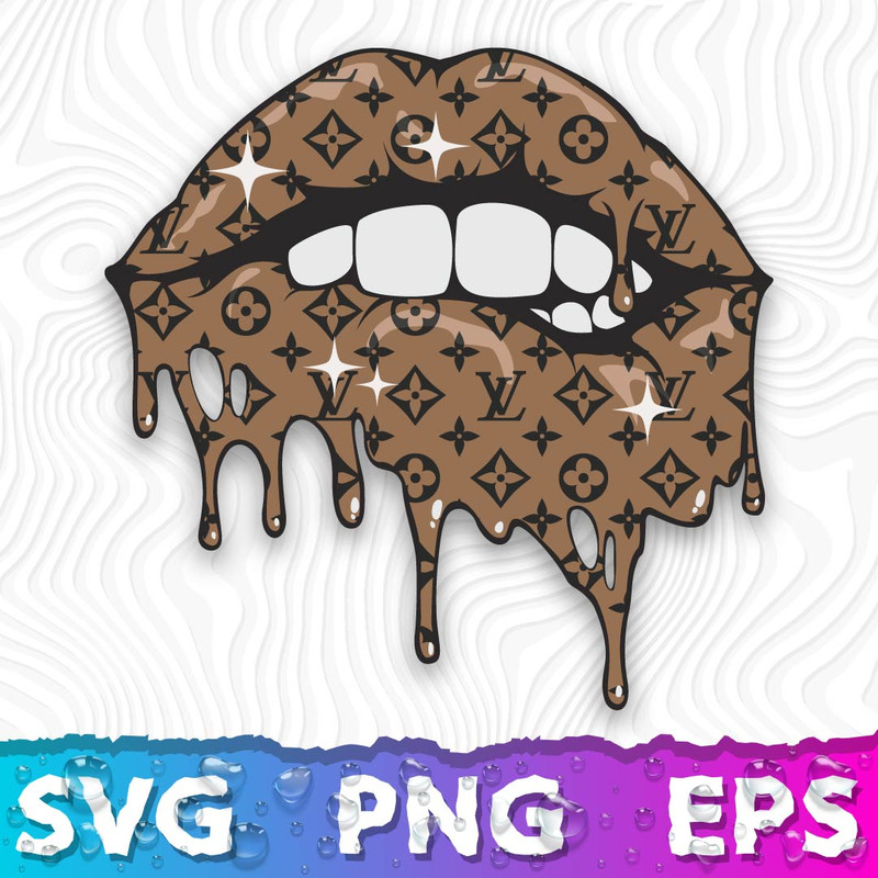 Louis Vuitton Dripping Lips SVG, LV Lips, Louis Vuitton Lips Art, LV Lips PNG .jpeg