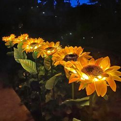 Solar Powered Sunflower Garden Stake Lights