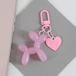 Valentine's Day Gift Cute Jelly Balloon Dog Keychain for Women Girl