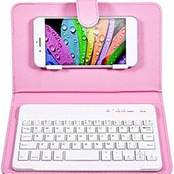 Wireless Bluetooth Keyboard with Detachable Flip Leather Case Cover,for 4.5''-6.8'' Cellphone, for Android/for Windows