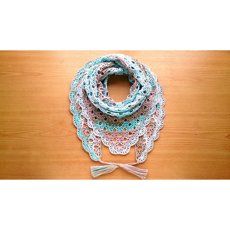 Lacey Shell Shawl Pattern Multicolor lace shell shawl crochet pattern, crochet shawl | Inspire Uplift