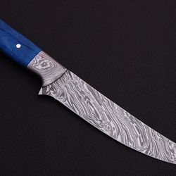 custom handmade damascus knives-12" chef kitchen colored camel bone chef knife