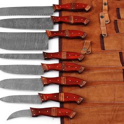handmade damascus steel kitchen & chef knives set