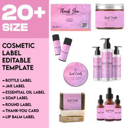 Customize Product Body Label Customer bottle label Canva Template Label Luxury Butter Body Label Best Cosmetic