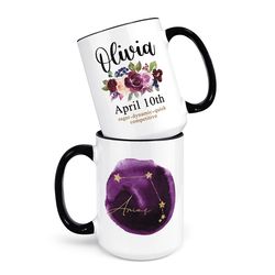 aries gifts custom zodiac mug constellation mug star sign mug birthday mug