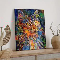 nordic style, painted, cat, canvas posters, art for home decoration, pattern wall art decor, for living room, bedroom