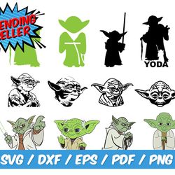 baby yoda svg bundle, baby yoda png, grogu svg, baby yoda clipart, instant download, baby yoda svg files for cricut