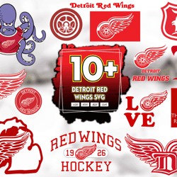 12 Files Detroit Red Wings Svg Bundle, Detroit Red Wings NHL Logo