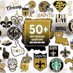 50 Files New Orleans Saints SVG Bundle, Saints Logo SVG , Nfl Team SVG