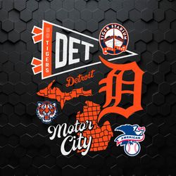 Retro Go Detroit Tigers Motor City SVG