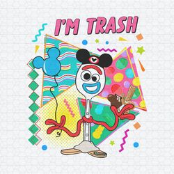 retro i'm trash forky disney toy story png