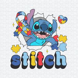 Stitch Autism Awareness Ribbon SVG
