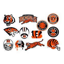 Cincinnati Bengals Bundle Logo SVG, Sport Lovers SVG, Football Team SVG, American Football SVG