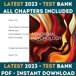 Latest 2023 Abnormal Psychology 6th Canadian Edition Flett Test Bank | All Chapters Included