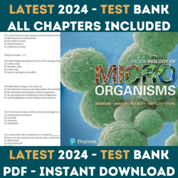 Latest 2024 Brock Biology of Microorganisms 15th Edition Madigan Test bank | All Chapters included