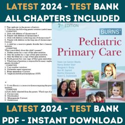Test Bank For Burns' Pediatric Primary Care 7th Edition | All Chapters included