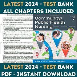 Test Bank For Community Public Health Nursing 7th Edition Promoting the Health of Populations By Mary A. Nies