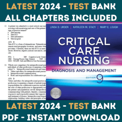 Test Bank for Critical Care Nursing Diagnosis and Management 9th Edition by Linda Urden Kathleen Stacy Chapter 1-41