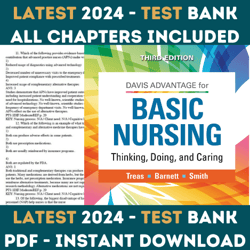 Test Bank Davis Advantage for Basic Nursing Thinking Doing and Caring Third Edition by Leslie S. Treas | Complete Guide