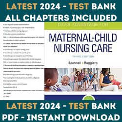 Test Bank Davis Advantage for Maternal Child Nursing Care 3rd Edition Meredith Scannell