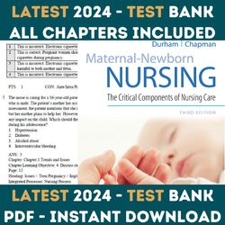 Test Bank Maternal Newborn Nursing The Critical Components of Nursing Care 3rd Edition Durham Chapman
