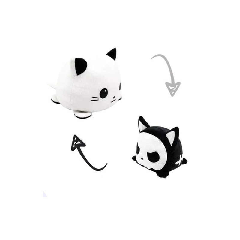 Super Cute Reversible Cartoon Cat Plushie Black White