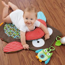 soft foldable baby owl play mat - perfect tummy time & gift for toddlers